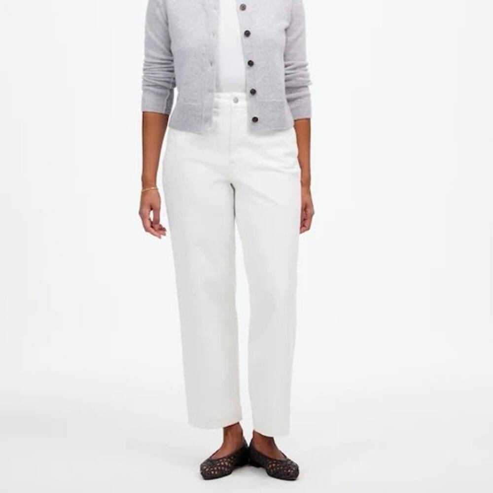 NWT Madewell The Curvy Perfect Vintage Wide-Leg Crop Jean in Tile White Size 31